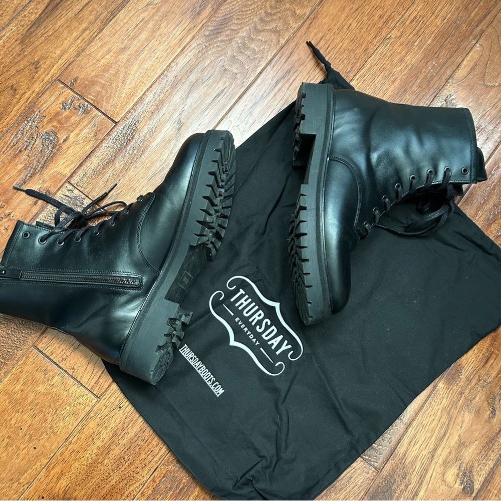 Thursday Black Combat Boots
